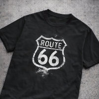 Vintage Route 66 verwittertes Schild Americana Rei