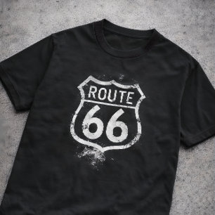 Vintage Route 66 verwittertes Schild Americana Rei T-Shirt