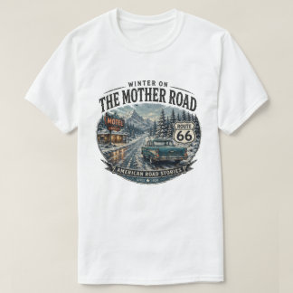 Vintage Route 66 Winterstraßen-Trip T-Shirt