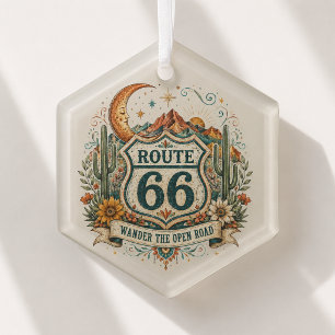 Vintage Route 66 Wüsten-Dekoration Andenken Ornament Aus Glas
