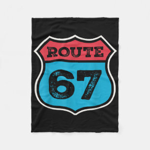 Vintage Route 67 Six Seven Meme 67. Geburtstag 80e Fleecedecke