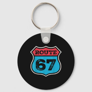 Vintage Route 67 Six Seven Meme 67. Geburtstag 80e Schlüsselanhänger