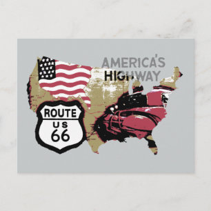 Vintage Route USA 66 Postkarte