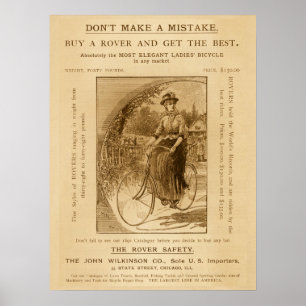 Vintage-Rover-Sicherheitsfahrrad-Werbekunstplakat Poster