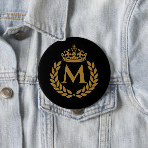Vintage Royal King Golden Krone Namensinitialen Sc Button