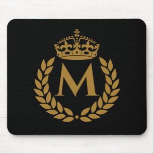 Vintage Royal King Golden Krone Namensinitialen Sc Mousepad