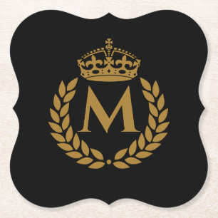 Vintage Royal King Golden Krone Namensinitialen Sc Untersetzer