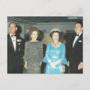 Vintage Royalty, Königin, Philip und die Reagans Postkarte