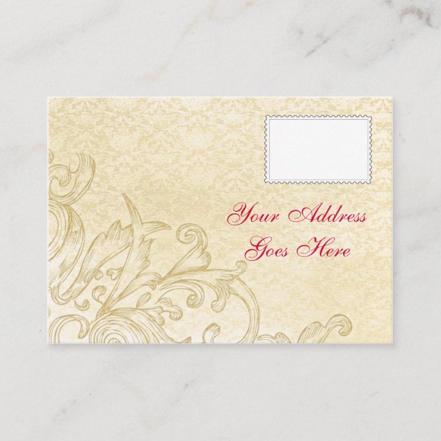 Vintage RSVP-Karte Begleitkarte (Vorderseite)