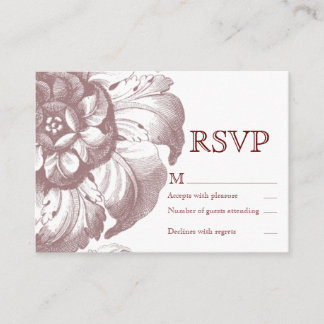 Vintage RSVP-Karte Begleitkarte
