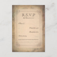 Vintage RSVP-Karten für alte Hochzeiten
