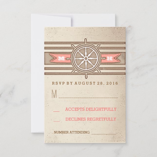 Vintage RSVP-Karten für Hochzeiten RSVP Karte (Vorderseite)