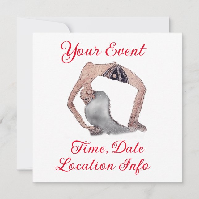 Vintage Rückbiegung Yoga Pose Thunder_Cove Einladung (Vorderseite)