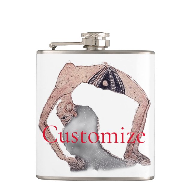 Vintage Rückbiegung Yoga Pose Thunder_Cove Flachmann (Vorderseite)