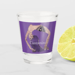 Vintage Rückbiegung Yoga Pose Thunder_Cove Schnapsglas