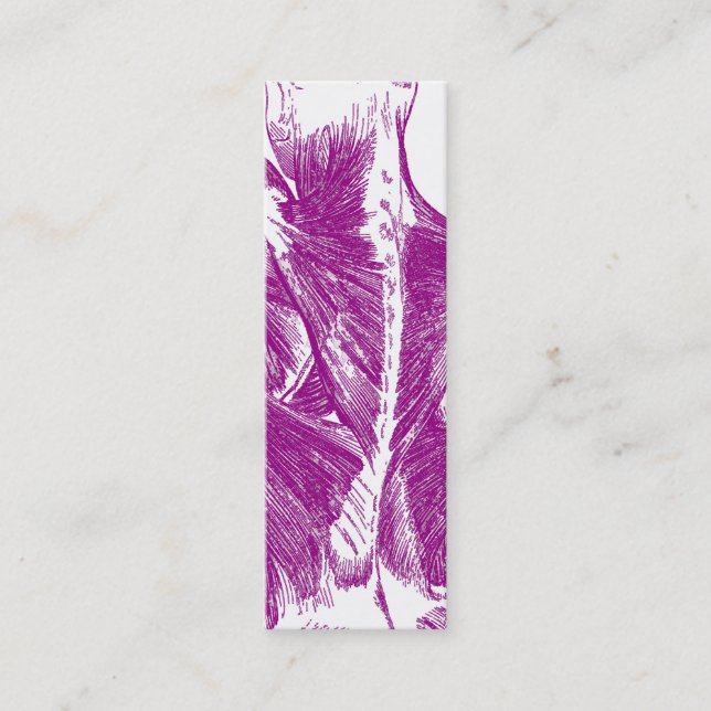 Vintage Rückenmuskel der Anatomie-| | lila Mini Visitenkarte (Vorderseite)