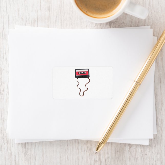 Vintage Rückgabe des Kassettenbands Adressaufkleber (Insitu)