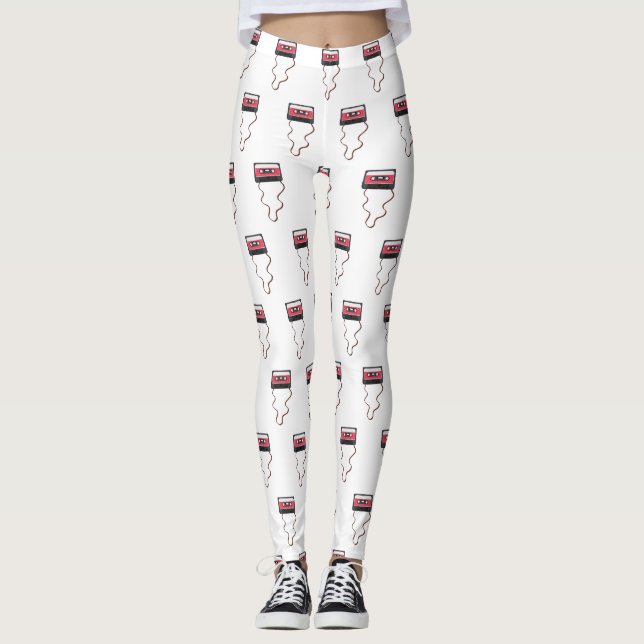 Vintage Rückgabe des Kassettenbands Leggings (Vorderseite)