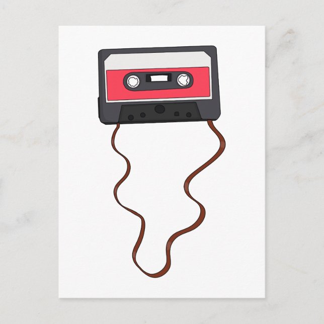 Vintage Rückgabe des Kassettenbands Postkarte (Vorderseite)