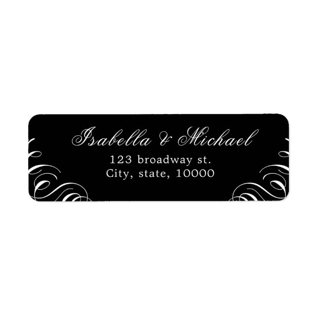 Vintage Rücksendeadresse der Kalligraphie geblüht (Vorne)