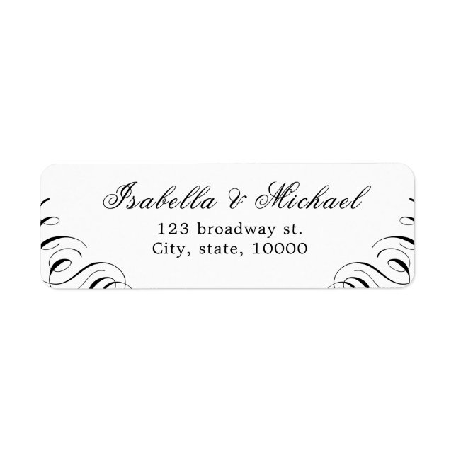 Vintage Rücksendeadresse der Kalligraphie geblüht (Vorne)