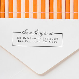 Vintage Rücksendeadresse für elegante Skriptfamili Permastempel