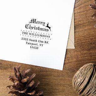 Vintage Rücksendeadresse für Weihnachten Permastempel