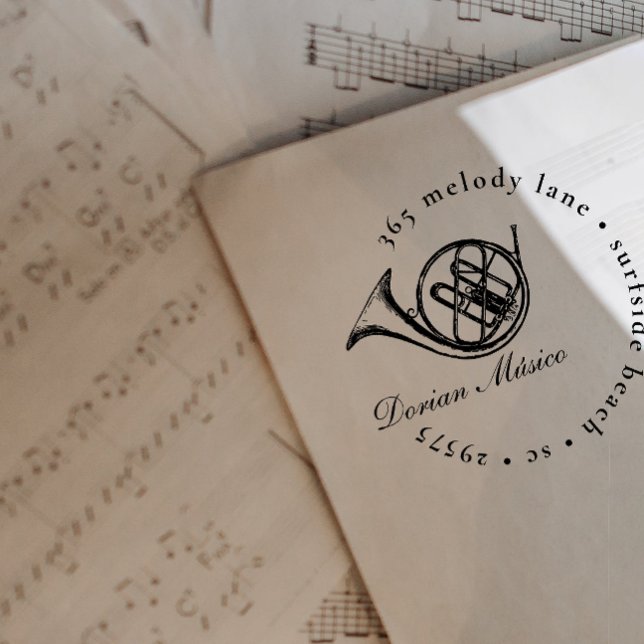 Vintage Rücksendeadresse Horn Chorus Gummistempel (Von Creator hochgeladen)