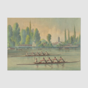 Vintage-Ruder-Crew-Rennen Boot-Rennen Seidenpapier