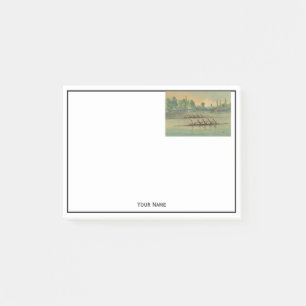 Vintage-Ruderer-Mannschafts-Ruderbootrennen Post-it Klebezettel