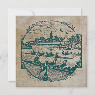 Vintage Ruderszene Flachkarte