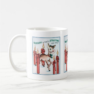Vintage-Rudolph-stolzierende Tasse