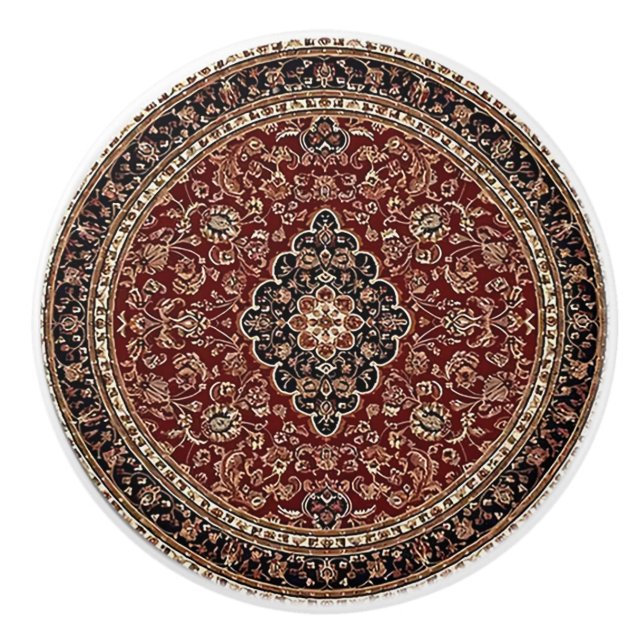 Vintage Rug Design Dark Academia Keramikknauf (Vorderseite)