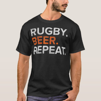 Vintage Rugby Beer Wiederholung Funny bekümmert T-Shirt