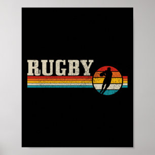 Vintage-Rugbyspieler Sport Retro Männer Jungen Fuß Poster