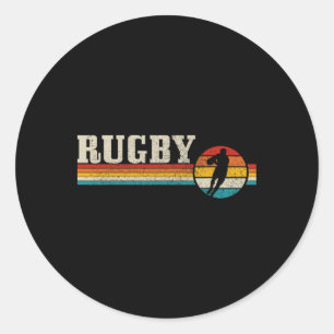 Vintage-Rugbyspieler Sport Retro Männer Jungen Fuß Runder Aufkleber