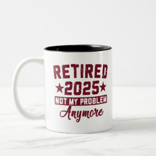 Vintage-Ruhestand 2025 Geschenke für pensionierte  Zweifarbige Tasse