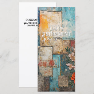 Vintage-Ruhestands-Karte mit floraler Collage-Kuns