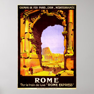 Vintage Ruinen von Rom Italien Reisen Poster