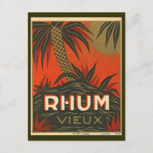 Vintage Rum-Werbung Postkarte