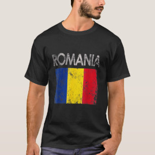 Vintage Rumänien Rumänische Flagge Stolz T-Shirt