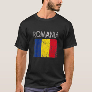 Vintage Rumänien Rumänische Flagge Stolz T-Shirt