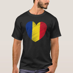 Vintage Rumänien Rumänische Flagge Stolz Unterstüt T-Shirt