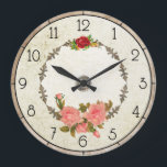 Vintage rund um die Wand verlaufende Wand Große Wanduhr<br><div class="desc">Vintag inspiriertes Design mit Rose und grungenhaften dekorativen Imitaten Metallelemente mit individuellen Nummern.</div>