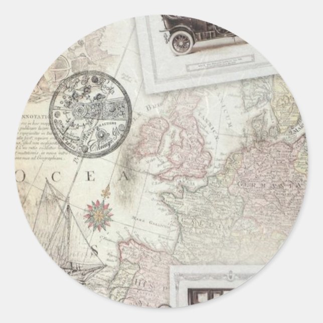 Vintage Runder Aufkleber (Vorderseite)