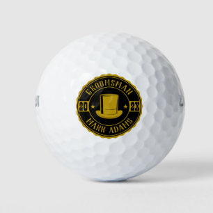Vintage-Rundes-Abzeichen-Hoher-Hut-Elegante-Trauze Golfball