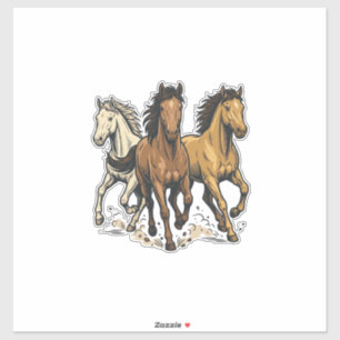 Vintage Running Horses Vektor Kunst Design_1 Aufkleber