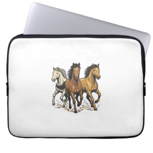 Vintage Running Horses Vektor Kunst Design_1 Laptopschutzhülle