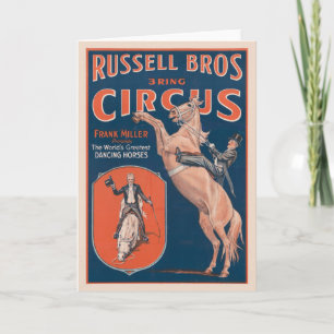 Vintage Russell Brothers Zirkusposter. Karte
