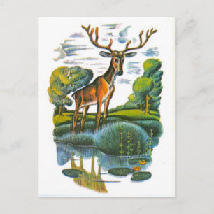 Vintage russische Illustrationen, Fabeln des Äsop Postkarte